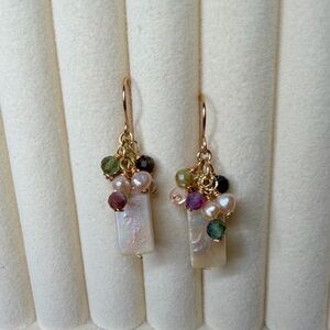 Tourmaline Pearl Drop Earrings